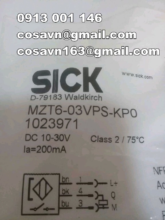 SICK Cảm Biến Tiệm Cận SICK MZT6-03VPS-KP0 MZT6 Series MZT6-03VPS-KP0